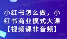 小红书怎么做,小红书商业模式大课【视频课非音频】