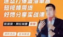 网红叫兽·连怼打爆蓝海单品,短视频带货好物分享实战课