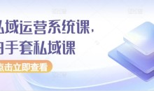 私域运营系统课,白手套私域课