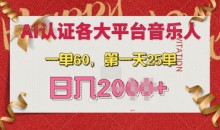 AI音乐申请各大平台音乐人,最详细的教材,一单60.第一天25单