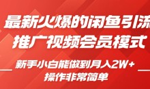 闲鱼引流推广影视会员,0成本就可以操作,新手小白月入过W+