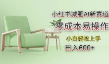小红书减肥AI新赛道,零成本易操作,日入多张,小白轻松上手【揭秘】