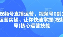 视频号直播运营,视频号0到1运营实操,让你快速掌握(视频号)核心运营技能
