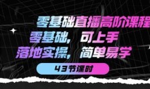 零基础直播高阶课程:零基础,可上手,落地实操,简单易学(43节课)