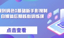 从剪辑到调色0基础新手影视制作,自媒体后期核心训练课