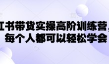小红书带货实操高阶训练营,让每个人都可以轻松学会