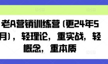 老A营销训练营,轻理论,重实战,轻概念,重本质
