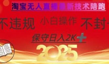 2025年淘宝无人直播带货10.0,全新技术不违规,纯小白操作,日入数张【揭秘】