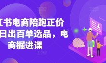 小红书电商陪跑正价课,小红书官方认证电商讲师教学,日出百单选品,电商掘进课