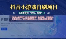 抖音小游戏发行人计划自刷项目,操作简单,长期稳定,日盈利5张,可工作室矩阵放大