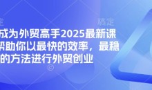 帮你成为外贸高手2025最新课程,帮助你以最快的效率,最稳的方法进行外贸创业