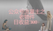 公众号流量主之老物件日收益300+