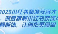 2025小红书精准获客大会,深度拆解小红书获课AI智能体,让创作更简单