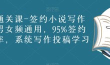 网文通关课-签约小说写作投稿男女频通用,95%签约过稿率,系统写作投稿学习