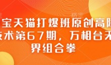淘宝天猫打爆班原创高阶技术第67期,万相台无界组合拳