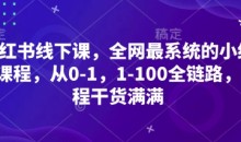 小红书线下课,全网最系统的小红书课程,从0-1,1-100全链路,全程干货满满