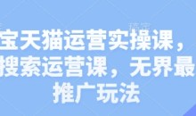 淘宝天猫运营实操课,新品搜索运营课,无界最新推广玩法