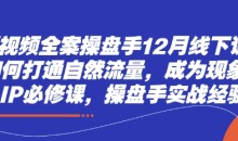 短视频全案操盘手12月线下课,如何打通自然流量,成为现象级IP必修课,操盘手实战经验
