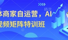实体商家自运营,AI短视频矩阵特训班