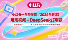 小红书一年陪伴课【2025年新课】,用短视频+deepSeek打爆款,史上最干货的小红书店铺爆款课程