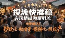 投流快准稳,实现精准海量引流,4步助力,抄捷径·做增量·稳转化·提投产