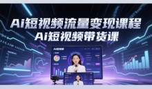 Ai短视频流量变现课程,Ai短视频带货课