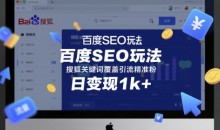 百度SEO玩法搜狐关键词覆盖引流精准粉日变现1k+【揭秘】