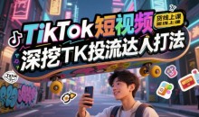 TikTok短视频带货线上课,深挖TK投流达人打法