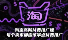 淘宝高阶付费推广课,每个卖家都应该学点付费推广
