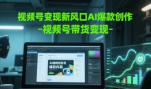 视频号变现新风口AI爆款创作-视频号带货变现