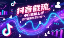 抖音截流小白直接上手全行业通用日引99+精准粉【揭秘】