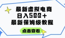 虚拟电商项目,保姆级全网最详细,操作简单,实现被动收入日入5张