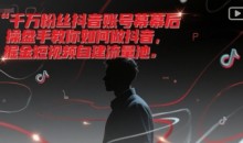 千万粉丝抖音账号幕后操盘手教你如何做抖音,掘金短视频自建流量池