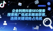 企业利用抖音SEO搜索推广低成本精准获客,选择关键词抢占先机