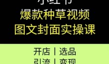 小红书爆款种草视频图文封面实操课,开店、选品、引流、变现全流程