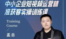 中小企业短视频运营精准获客实操课,可复制企业短视频获客落地训练方案