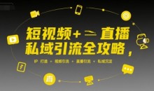 短视频+直播私域引流全攻略,IP打造 +视频引流 +直播引流 +私域沉淀