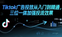 Tiktok广告投放从入门到精通,三位一体加强投流效果