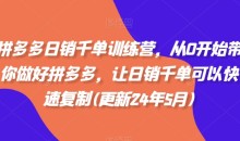 白凤电商拼多多日销千单训练营,从0开始带你做好拼多多,让日销千单可以快速复制