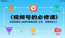 视频号的必修课,视频号的底层逻辑及核心视频号精准流量,变现,直播等核心