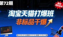淘宝天猫打爆班原创高阶技术第72期,非标品干爆