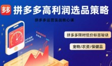 久号老师·拼多多选品暴利技术实战课,拼多多高利润选品策略,拼多多限时低价标签秘诀