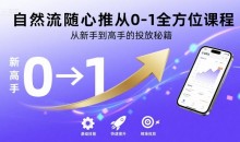 自然流随心推从0-1全方位课程,从新手到高手的投放秘籍