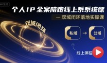 个人IP全案陪跑线上系统课-双域闭环落地实操课