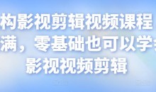 某机构影视剪辑视频课程,干货满满,零基础也可以学会的影视视频剪辑