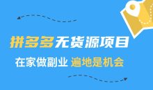2020副业项目：拼多多无货源