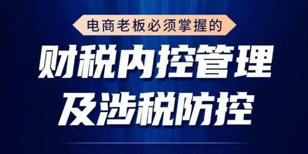 电商老板必须掌握的财税内控管理及涉税防控,解读新政下的税收政策,梳理公司财务架构