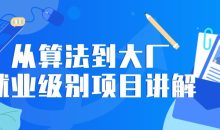 从算法到大厂就业级别项目讲解