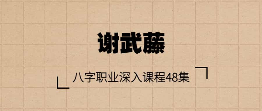 谢武藤-八字职业深入课程48集+讲义