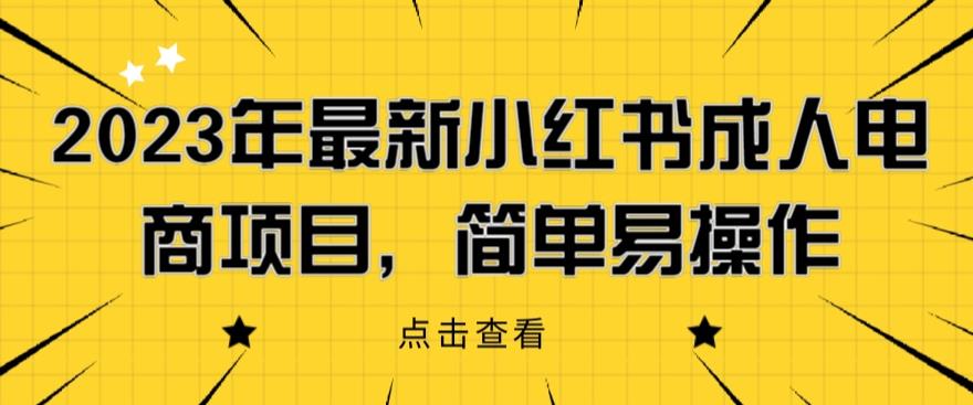 2023年最新小红书成人电商项目,简单易操作【详细教程】